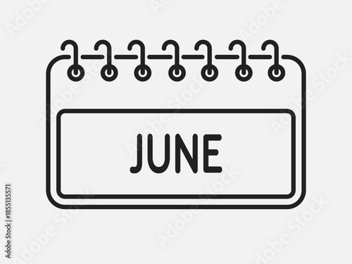 Vector template icon page calendar - June month