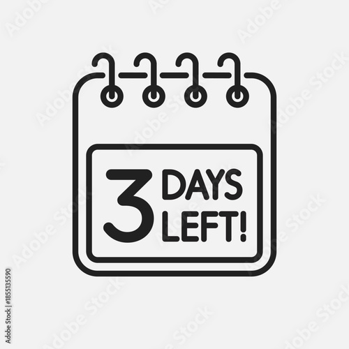 Countdown daily page calendar icon - 3 days left