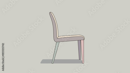 Simple Modern Chair with White Upholstery.