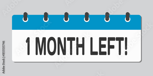 Countdown monthly calendar icon - 1 month left