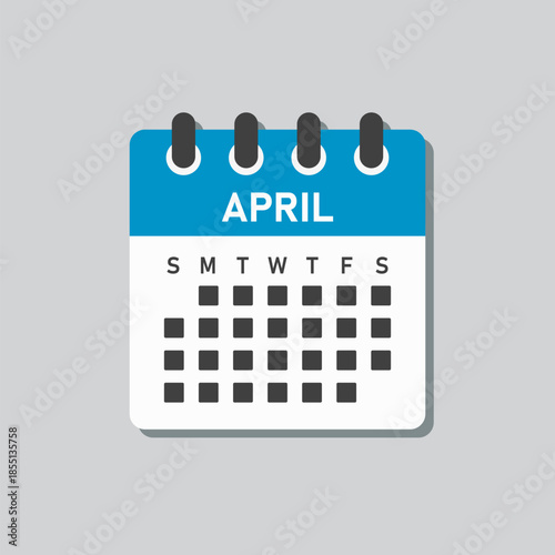 Vector template icon page calendar, month April