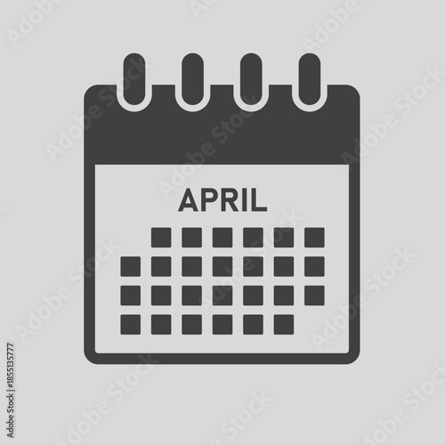 Vector template icon page calendar, month April