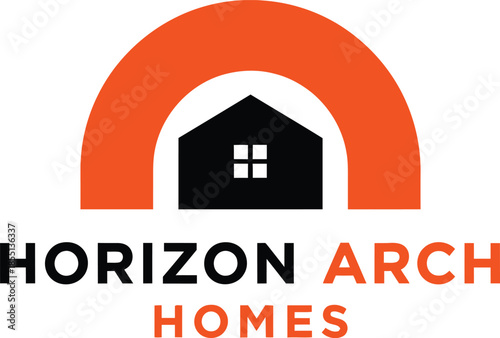 A Minimalist Professional Logo Design for Horizon Arch Homes Real Estate Vector Illustration 