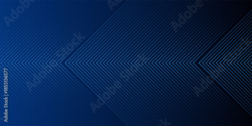 Blue abstract background with glowing arrow lines. Modern shiny blue geometric lines design. Technology futuristic concept. Horizontal banner template. Suit for cover, header, poster, banner, web