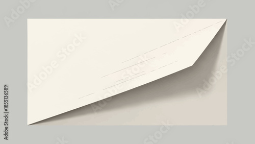 White Envelope with Open Flap and Shadow.