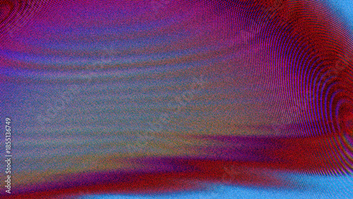 Distorted VHS signal texture with purple and red scanlines for retro synthwave aesthetic and lo-fi video effect
