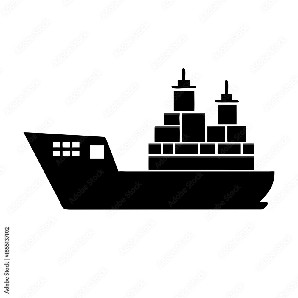 Obraz premium Cargo ship carrying containers