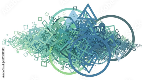 Abstract Geometric Shapes and Lines Design.