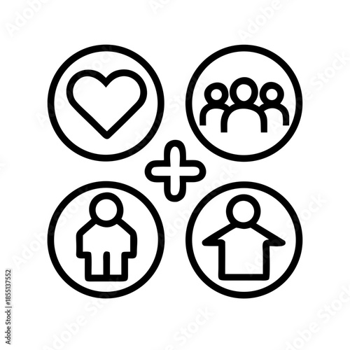 Connecting people with love and community icons