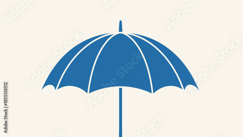 Blue Parasol or Umbrella Icon Illustration.