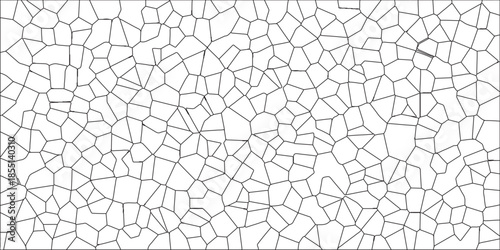 White abstract Voronoi diagram retro tiles pattern broken glass. Broken Glass Quartz natural fragment Cement kitchen decor. Broken Glass/Quartz glass fragment for Website Background