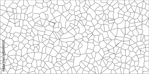 White abstract Voronoi diagram retro tiles pattern broken glass. Broken Glass Quartz natural fragment Cement kitchen decor. Broken Glass/Quartz glass fragment for Website Background