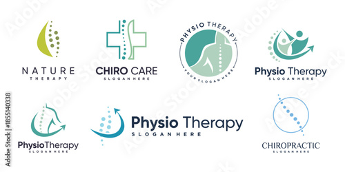 Chiropractic logo with creative element concept Premium Vector
