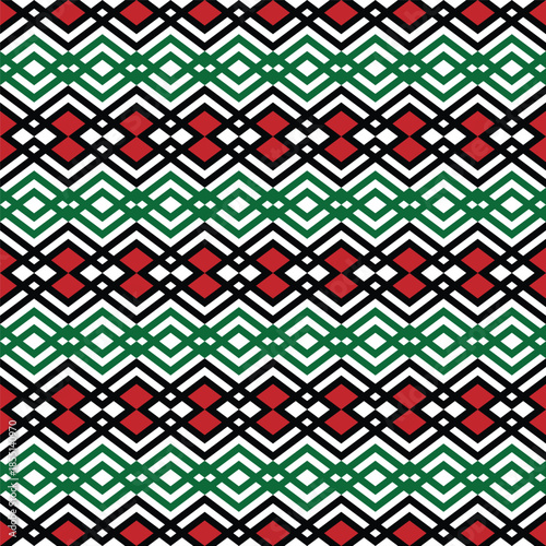 Geometric Zigzag Shape Detailed Seamless Pattern Fabric Textile Design