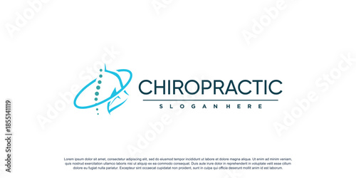 Chiropractic logo for massage and business with creative element concept Premium Vector