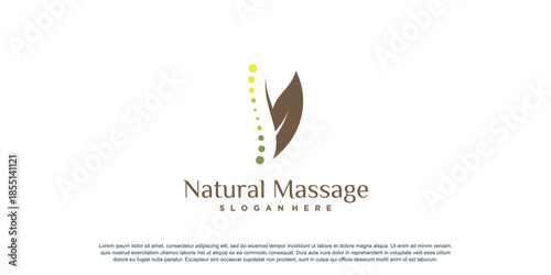 Chiropractic logo for massage and business with creative element concept Premium Vector