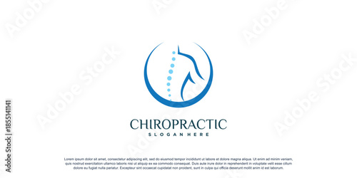 Chiropractic logo for massage and business with creative element concept Premium Vector