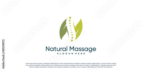 Chiropractic logo for massage and business with creative element concept Premium Vector