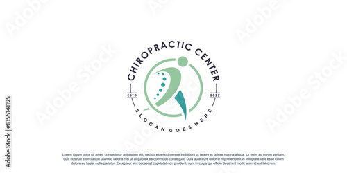 Chiropractic logo for massage and business with creative element concept Premium Vector
