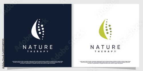 Chiropractic logo for massage and business with creative element concept Premium Vector
