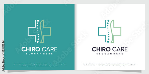 Chiropractic logo for massage and business with creative element concept Premium Vector