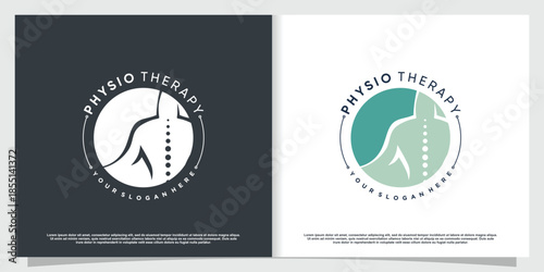 Chiropractic logo for massage and business with creative element concept Premium Vector