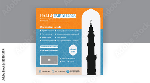 Hajj & Umrah 2026 Islamic Pilgrimage Travel Package Advertisement