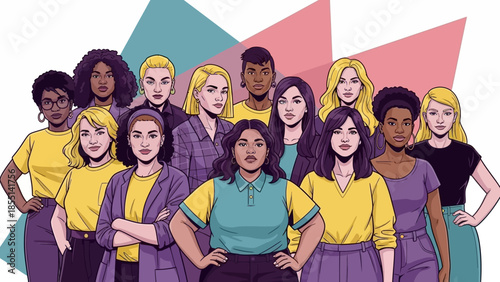 Diverse Group of People Standing Together.