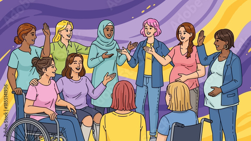 Diverse Group of Women Celebrating Together.