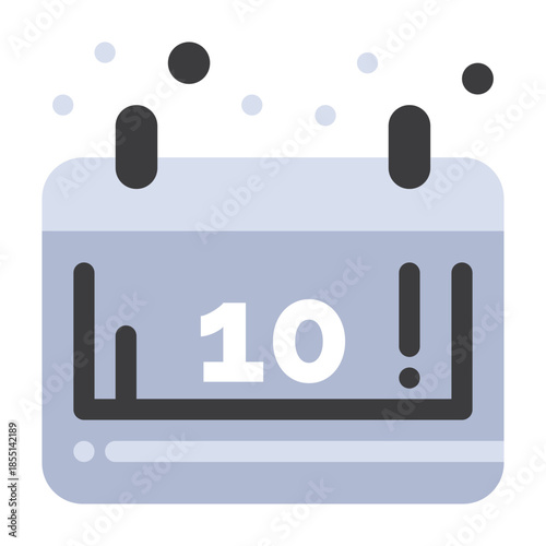 Calendar Day 10 Illustration: A stylized illustration of a calendar, prominently displaying the number 10, perfect for events, reminders, or date-related concepts. 