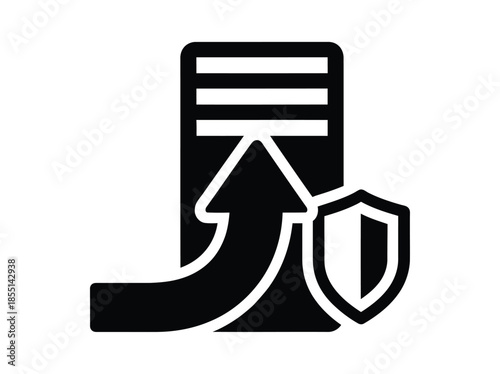 Document upload with security shield icon