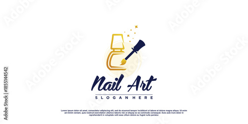Nail beauty logo for business with creative concept Premium Vector