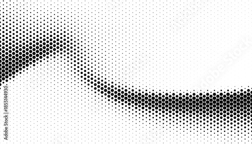 Black and white abstract geometric pattern with hexagon shape. Smooth halftone pattern for sporty background and jersey design. Fully editable vector element. 