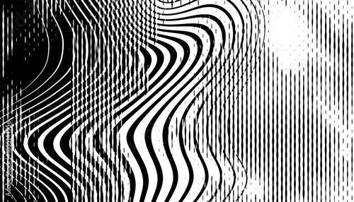 Black and white abstract and grunge pattern with dynamic effect for rough background and design element. Vector Format Illustration. 