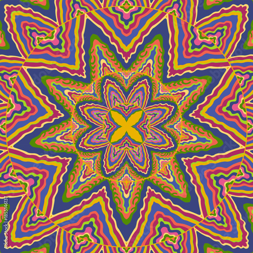 Vector scarf print of bright geometrical patterns