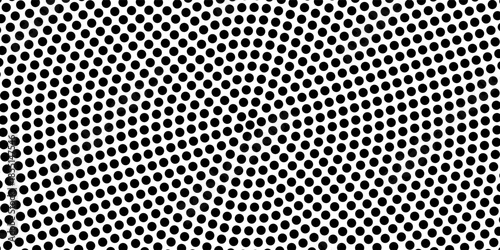 Abstract halftone wave dotted background. Futuristic twisted grunge pattern, dot, circles