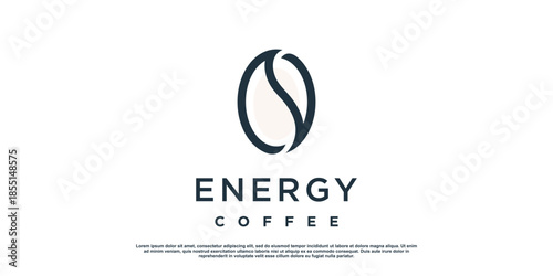 Coffee energy logo design with simple and unique concept Premium Vector