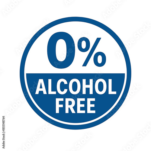 Alcohol-free product label with zero percent alcohol indication  
