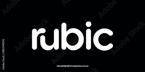 Vector illustration of a modern sans-serif style alphabet letter display with rounded and bold shapes, giving a friendly, clean and contemporary impression.