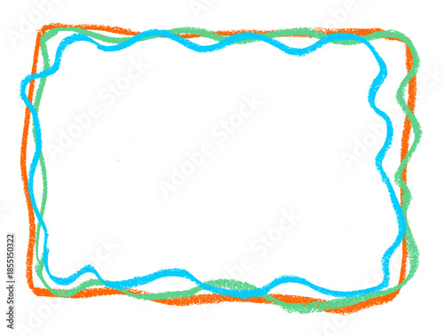 Colorful Crayon Rectangle Frame Drawing Vector