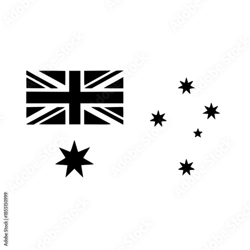 Australian flag design with stars and Union Jack