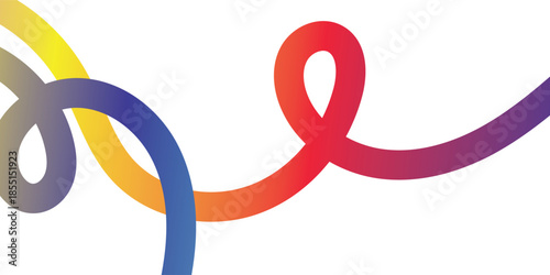 Abstract flowing lines in vibrant gradient colors creating dynamic curved shapes for modern design background