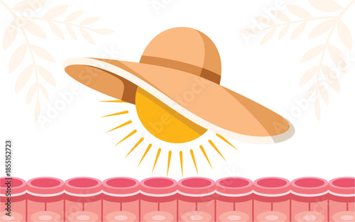 Protective hat shields skin from harsh sunlight effectively outdoors