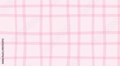 Soft pink hand-drawn plaid grid pattern background for gentle aesthetic designs and creative projects