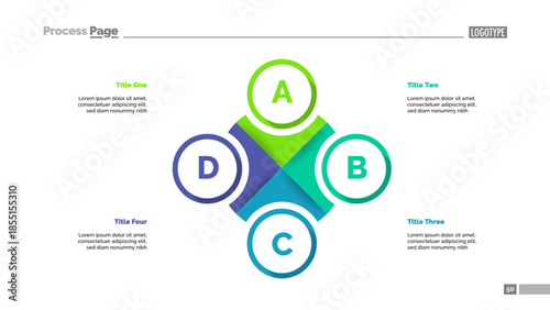Pie Diagram with Four Elements Template