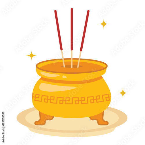 Illustration of a traditional Chinese incense holder