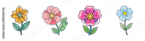 Beautiful floral arrangement of colorful flowers illustration vector art design element nature drawing