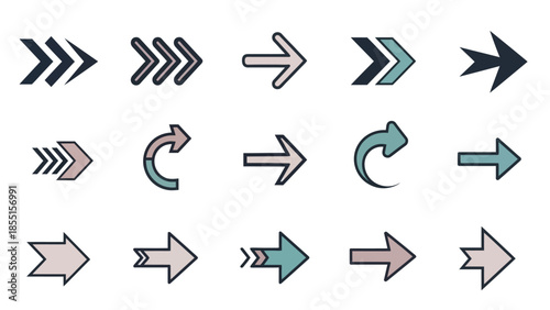 Comprehensive Set of Stylish Vector Arrows for UI Elements and Directional Cues