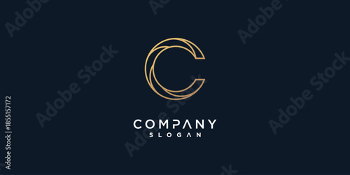 Letter C vector icon logo design with creative unique style Premium Vector