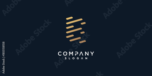 Letter E vector icon logo design with creative unique style Premium Vector